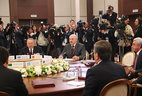Belarus President Alexander Lukashenko during the narrow format session of the CIS Heads of State Council