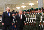 The official welcome ceremony for Kazakhstan President Nursultan Nazarbayev at the Palace of Independence