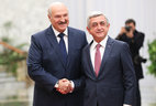 Belarus President Alexander Lukashenko and Armenia President Serzh Sargsyan