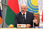 Belarus President Alexander Lukashenko attends a meeting of the CSTO Collective Security Council