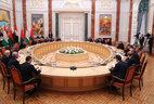 Talks with Tajikistan President Emomali Rahmon in the enlarged format