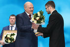 Deputy Director of the National Historical and Cultural Museum Reserve Nesvizh Sergei Yegoreichenko receives the special prize of the President