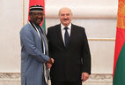 Belarus President Alexander Lukashenko and Ambassador Extraordinary and Plenipotentiary of Nigeria to Belarus Steve Davies Ugbah