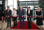 Together with Olympic champions Marina Lobach of Belarus and Alina Kabaeva of Russia, Chairperson of the Belarusian Gymnastics Association Yelena Skripel and Minsk Mayor Andrei Shorets, the head of state cut a symbolic ribbon in the entrance hall of the center