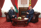 Belarus President Alexander Lukashenko and Moldova President Igor Dodon during the one-on-one meeting