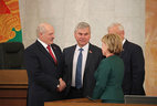 Alexander Lukashenko with the senior officials of the National Assembly