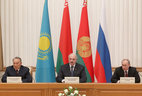Presidents of the three countries at the press conference