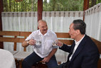 Alexander Lukashenko invited Wang Qishan to come to see the local spring well where the Chinese guest could drink pure water with unique qualities