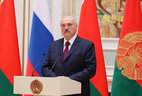Belarus President Alexander Lukashenko during the meeting with mass media representatives