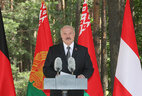Belarus President Alexander Lukashenko delivers a speech