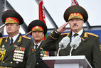 Belarus President Alexander Lukashenko at the parade to mark Belarus’ Independence Day