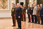 Belarus President Alexander Lukashenko during the ceremony