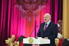 Belarus President Alexander Lukashenko is speaking