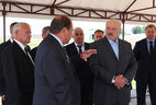 Belarus President Alexander Lukashenko during the visit to the Rodina collective farm