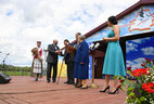 Alexander Lukashenko at a ceremony to award the collective farm workers