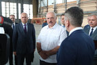 Belarus President Alexander Lukashenko while the visit to Orsha Aircraft Repair Plant