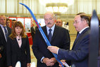 Alexander Lukashenko is shown sports equipment