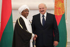 Belarus President Alexander Lukashenko and Ambassador Extraordinary and Plenipotentiary of Sudan to Belarus Noureldaiem Abdelgadir Hamad Elniel
