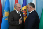 Belarus President Alexander Lukashenko and Moldova President Igor Dodon