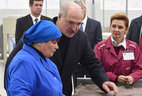 Alexander Lukashenko during the visit to the Vitebsk fur factory