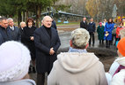 Alexander Lukashenko during the visit to Bolbasovo