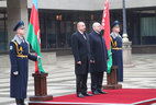 Ceremony of official welcome for Azerbaijan President Ilham Aliyev at the Palace of Independence in Minsk