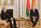 During the talks with Azerbaijan President Ilham Aliyev