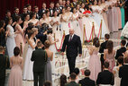 Alexander Lukashenko at the first nationwide New Year’s ball in the Palace of Independence