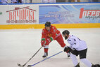 During the match against the team of the International Ice Hockey Federation