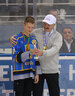 Aleksandr Lukashenko awards best forward of the Golden Puck tournament Ivan Kuzmitsky (Atlant, Kobrin)