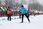 Aleksandr Lukashenko during the biathlon relay