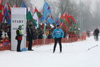 Александр Лукашенко во время эстафетной гонки