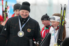 Aleksandr Lukashenko and Darya Domracheva
