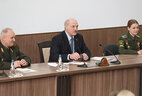 Aleksandr Lukashenko during the meeting with students and lecturers of the Military Academy