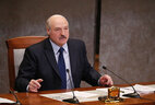 Belarus President Aleksandr Lukashenko during the meeting