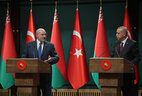 During the meeting with mass media representatives during the talks with Turkey President Recep Tayyip Erdogan