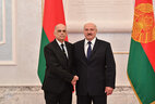 Belarus President Aleksandr Lukashenko and Ambassador Extraordinary and Plenipotentiary of Brazil to Belarus Paulo Fernando Dias Feres