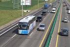 Александр Лукашенко в качестве пассажира автобуса ознакомился с обустройством кольцевой дороги