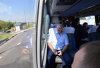 Aleksandr Lukashenko tours the ring road on board a bus
