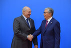 Belarus President Aleksandr Lukashenko and Kazakhstan President Kassym-Jomart Tokayev
