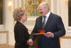 Minister of Labor and Social Protection Marianna Shchetkina is officially thanked by the Belarusian President