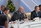 Президент Беларуси Александр Лукашенко во время заседания Высшего Евразийского экономического совета в расширенном составе