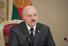 Aleksandr Lukashenko during the meeting with heads of constitutional courts of foreign countries