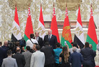 Belarus President Aleksandr Lukashenko and Egypt President Abdel Fattah el-Sisi during a photo opportunity