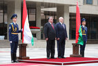 Ceremony of official welcome for Tajikistan President Emomali Rahmon at the Palace of Independence in Minsk