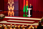 Александр Лукашенко на торжественном собрании
