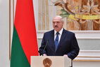 Aleksandr Lukashenko delivers a speech