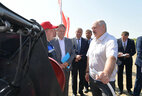 Александр Лукашенко во время посещения хозяйства "Радуга-Агро"