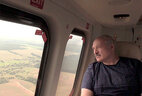 Aleksandr Lukashenko looked at harvesting operations from the air
