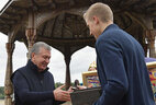 Nikolai Lukashenko presented the Uzbekistan President with a statuette of a bison